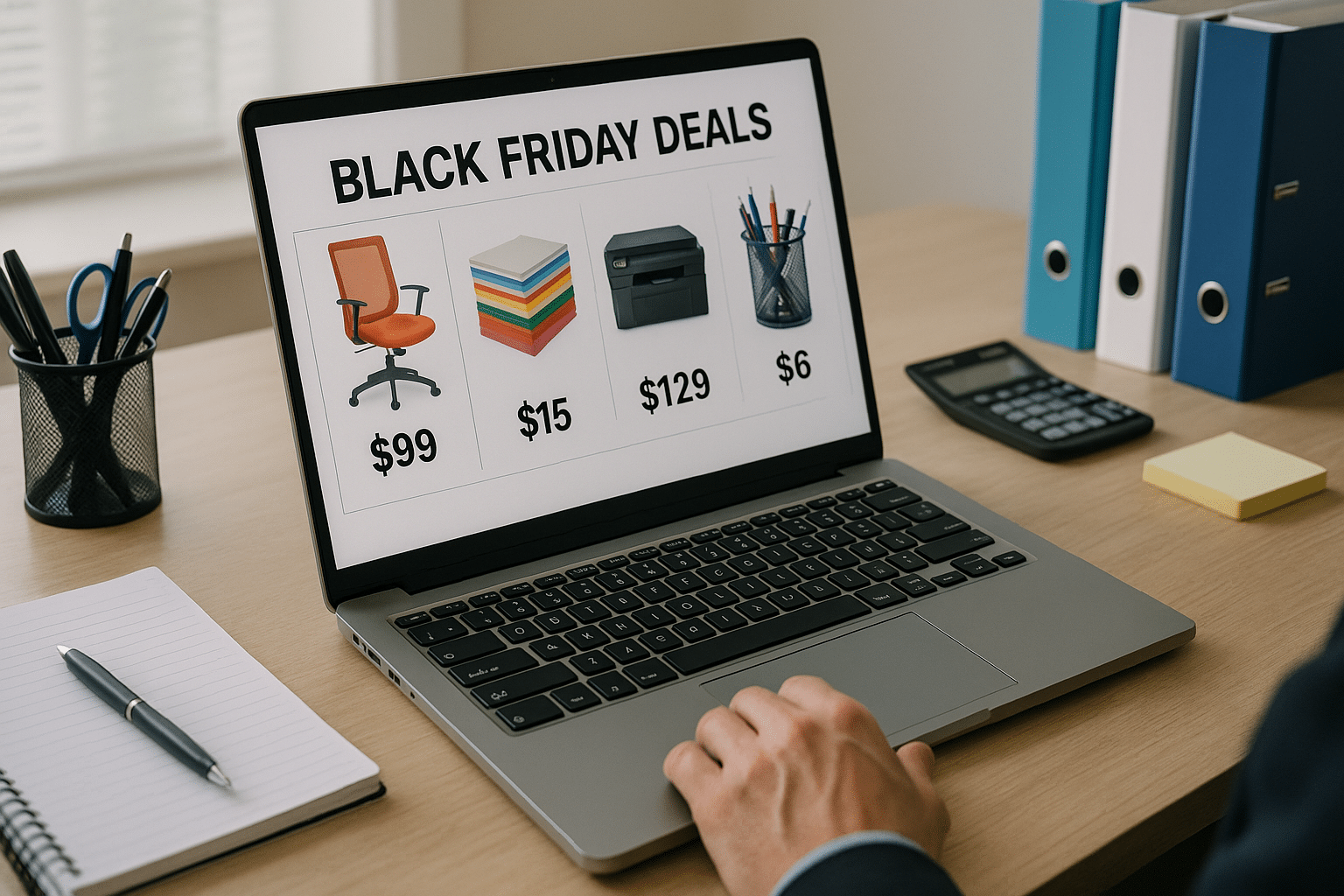 Comparing Black Friday deals on office supplies online