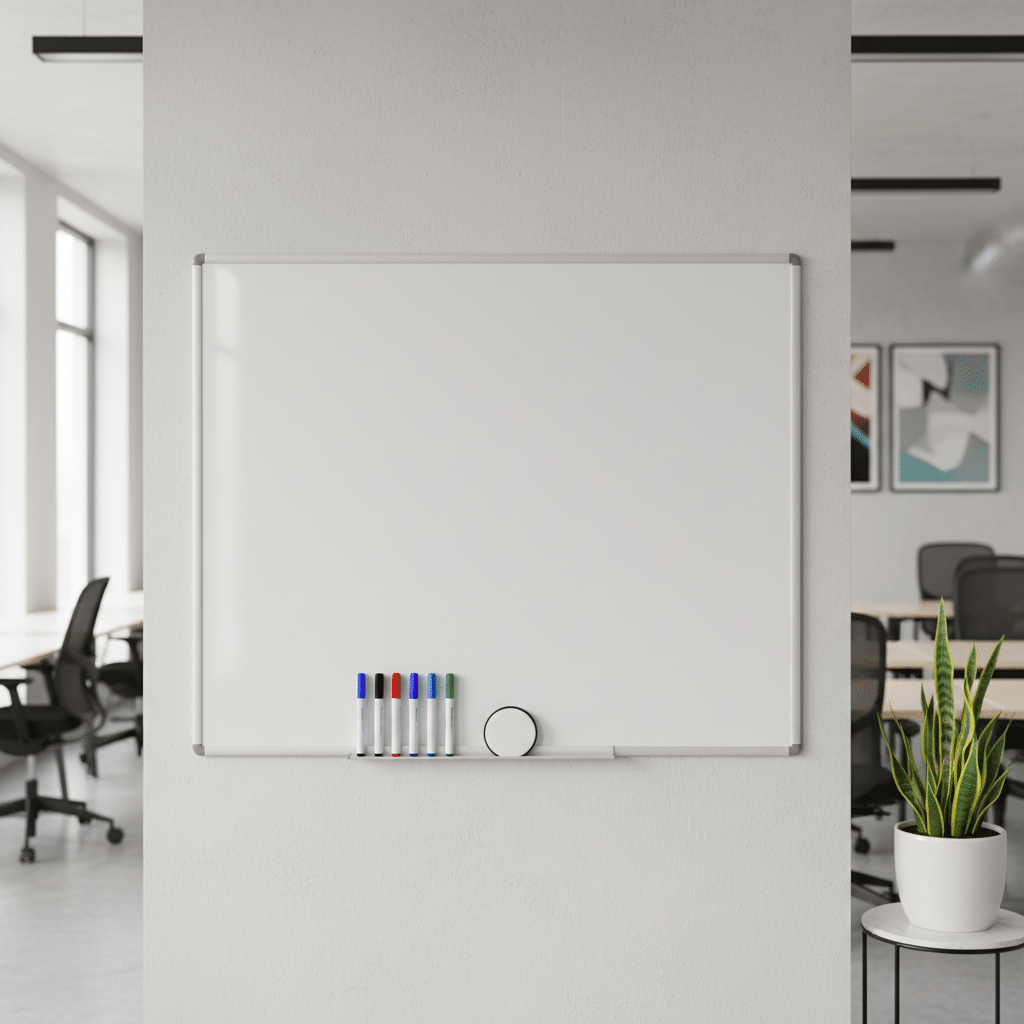 Spotless whiteboard enhances productivity in modern office Image