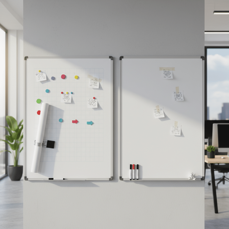 Magnetic and nonmagnetic whiteboards compared in office setting