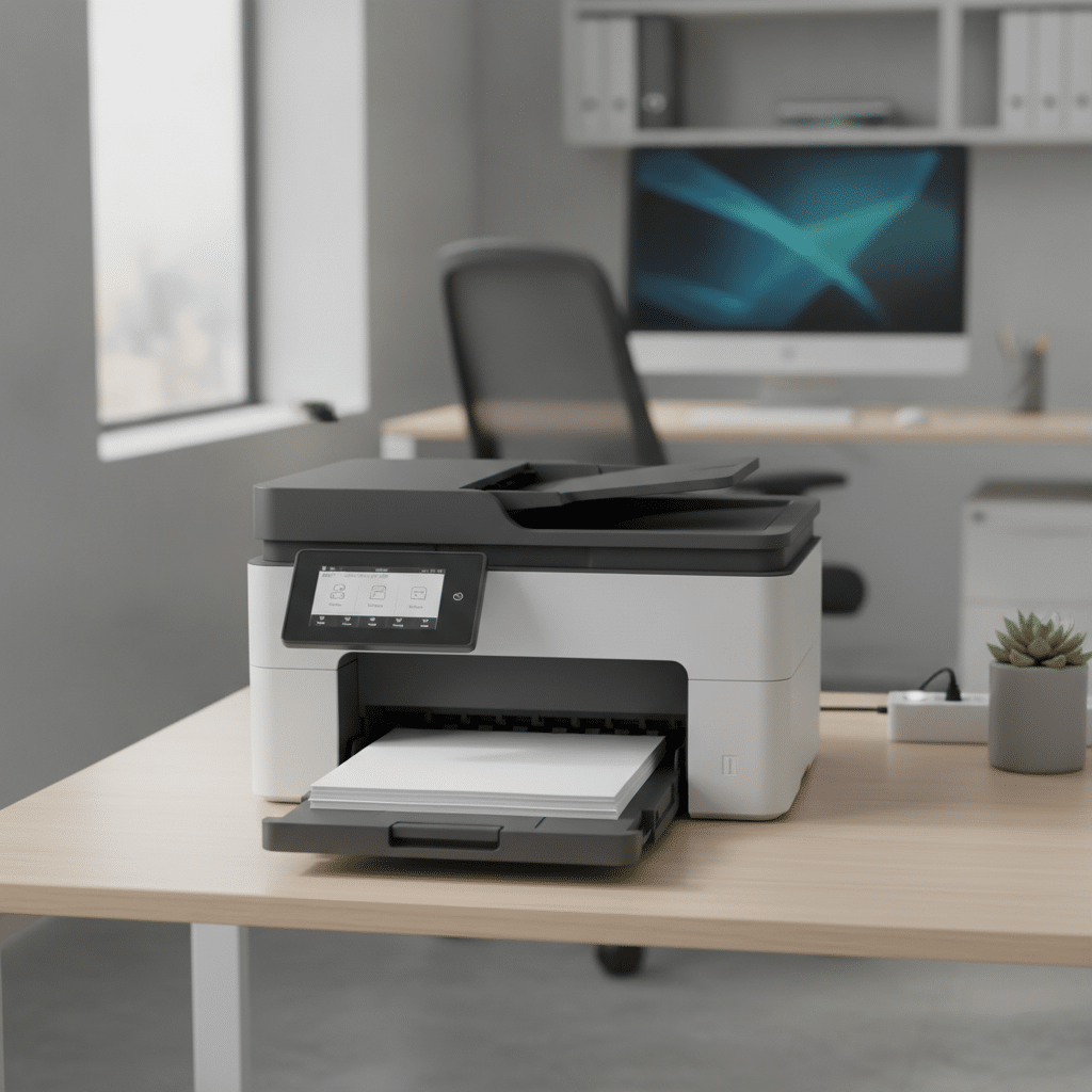 Efficient modern printer ready for your office tasks