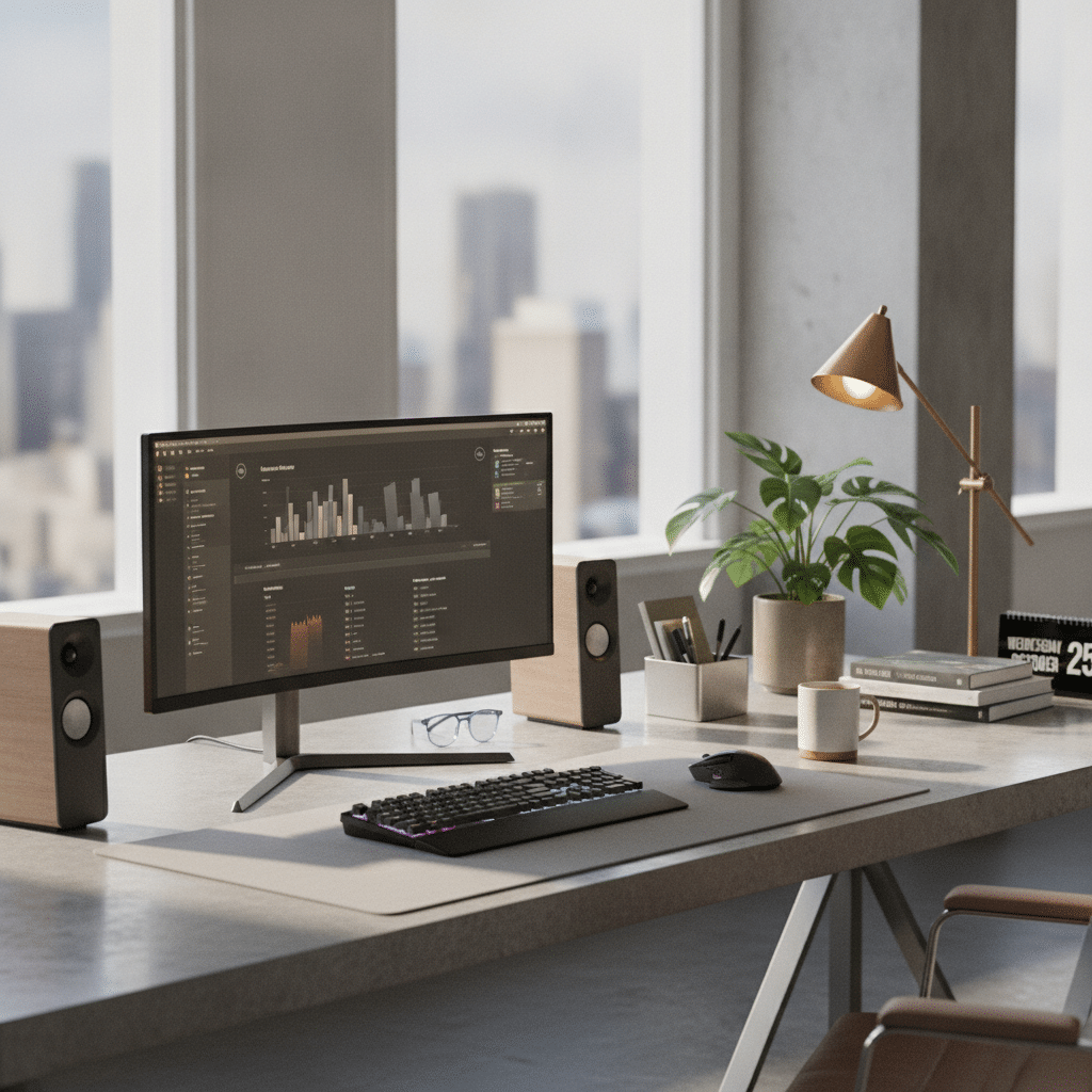 Modern workspace essentials boost productivity and creative focus